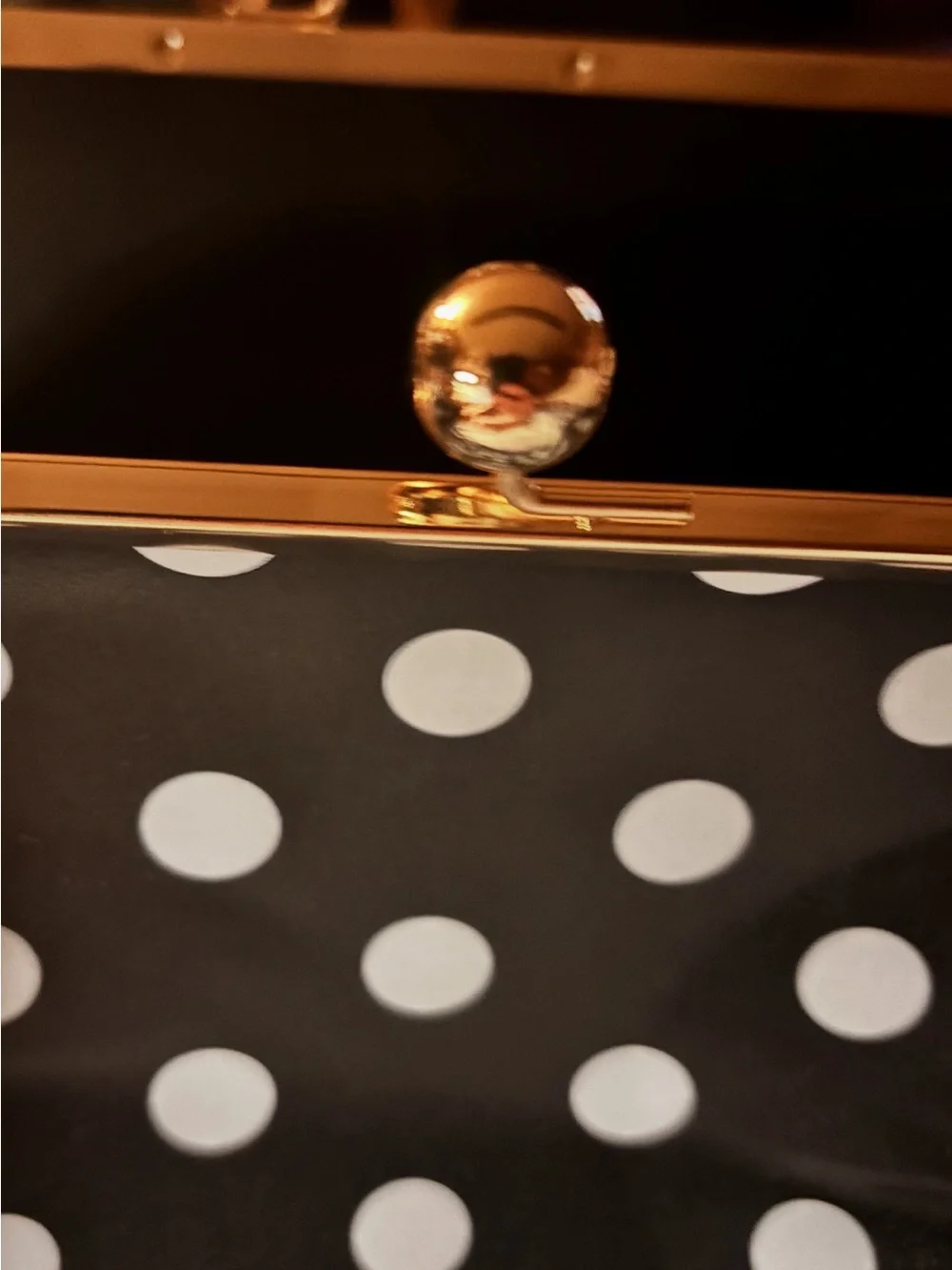 Black and White Polka Dot Frame-Top Women's Handbag